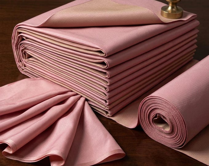 Rose Pink Two Tone Stretch Taffeta Fabric 58" Wide, Medium Weight Bridal Wedding Gown Dress Fabric By The Yard