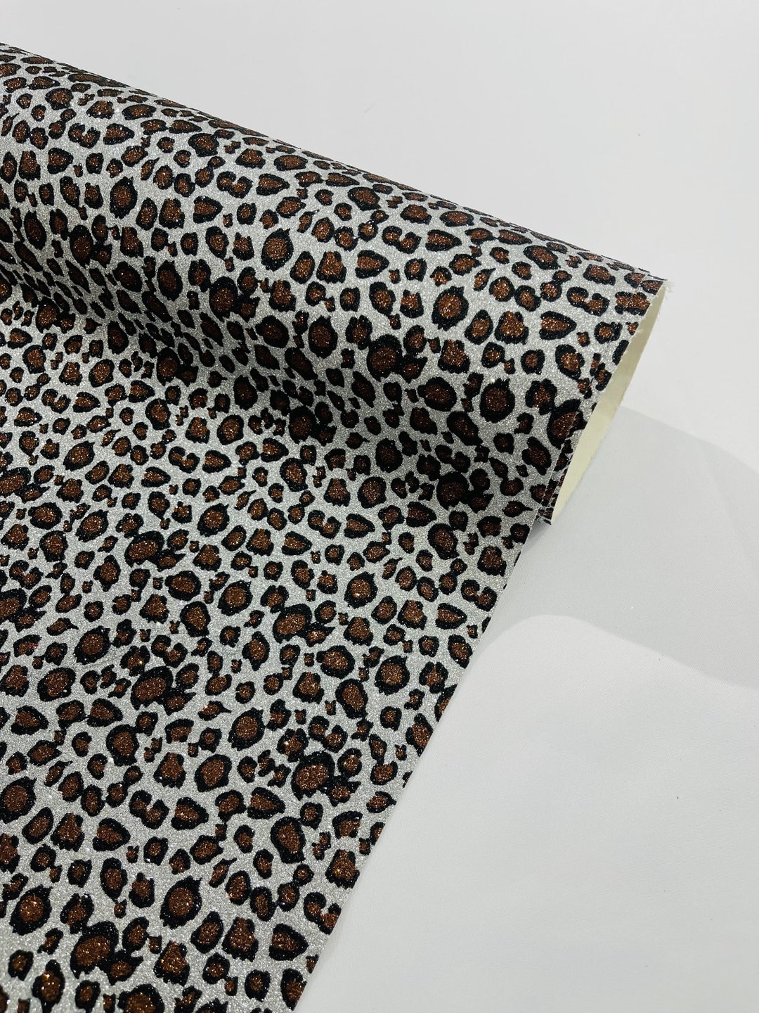 Leopard Backing Leopard/ Chita Glitter Brown/black/silver Sparkle Craft Upholstery on A ...
