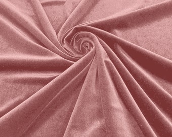 Blush Pink Stretch Velvet Fabric 58" Wide| Apparel Costumes, Sold By The Yard