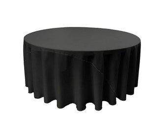 NERO - Tovaglia rotonda lavabile in popeline di poliestere, tovaglia in tessuto resistente alle pieghe per pranzo, cucina, feste, vacanze - Italia