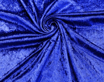 Royal Blue Crushed Stretch Panne Velvet Fabric 58" Wide| Apparel Costumes DIY Material