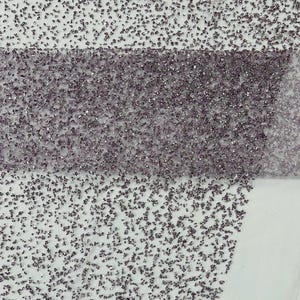 Lilac - Glitter Rhinestones on Mesh Fabric, | Glimmer | Sparkle Fabric (by The Yard).