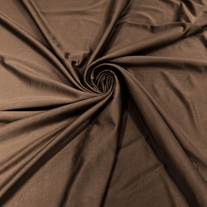Latte Shiny Milliskin Nylon Spandex Fabric 4 Way Stretch 58&quot; Wide Sold by The Yard