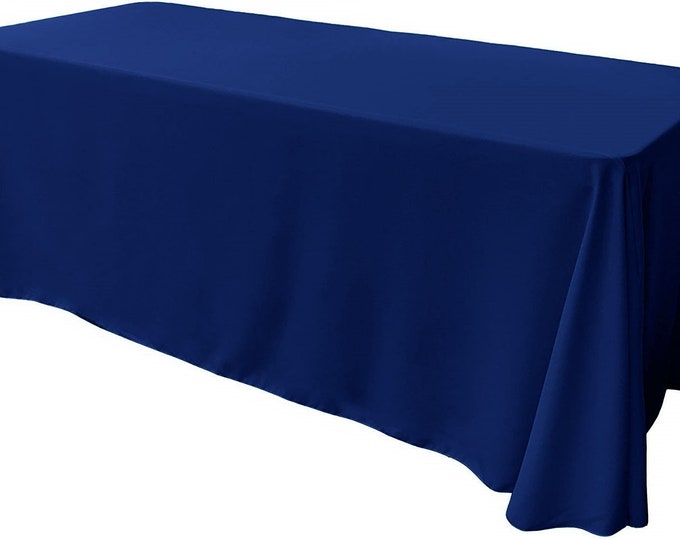 Royal Blue - Rectangular Polyester Poplin Tablecloth Floor Length / Party supply