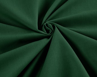 Jägergrün Leichter Poly Baumwolle Baumwollstoff | 150 cm breit | Bettwäsche | Kleidung.