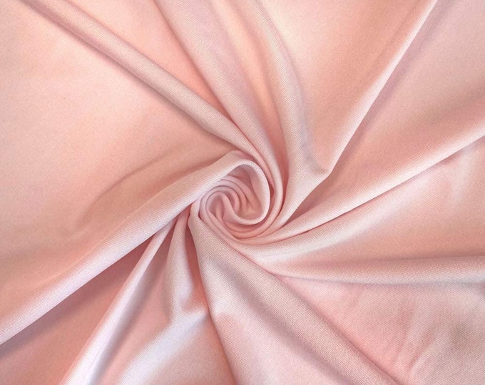 Blush Pink 58" Wide ITY Fabric Polyester Knit Jersey 2 Way  Stretch Spandex Sold By The Yard.