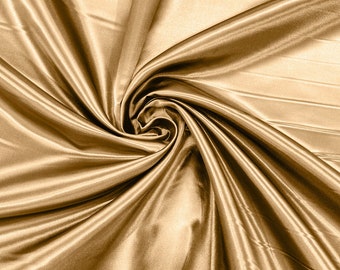 Khaki Heavy Shiny Bridal Satin Fabric for Wedding Dress, 60" inches wide sold by The Yard. New Colors