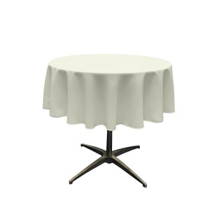 Ivory - Solid Round Polyester Poplin Tablecloth Seamless.