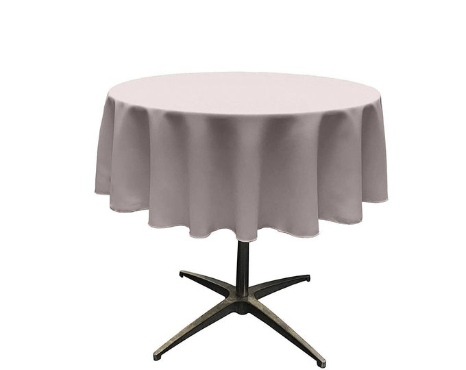 Light Silver - Solid Round Polyester Poplin Tablecloth Seamless.