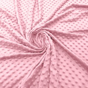 Light Pink 58&quot; Wide 100%  Polyester Minky Dimple Dot Soft Cuddle Fabric SEW Craft Sold by The Yard.