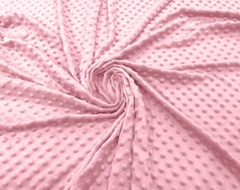 Light Pink Minky Dot Fabric| 58" Wide| Cosplay| Stuff Animals| Blankets.