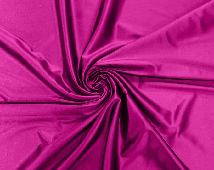 Neon Fuchsia Heavy Shiny Satin Stretch Spandex Fabric/58 Inches Wide/Prom/Wedding/Cosplays.