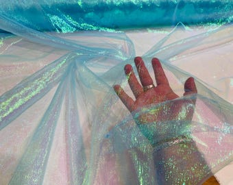 Iridescent Crush 45" Wide 100% Polyester Soft Light Weight, Sheer, See Through-Sold By The Yard.