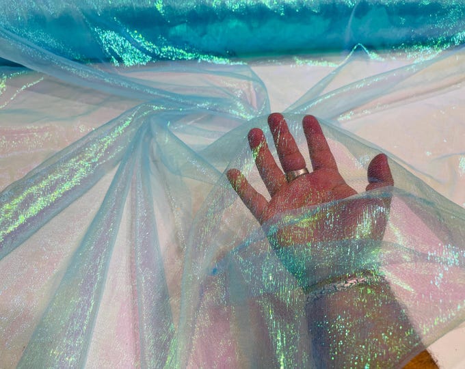 Iridescent Crush 45" Wide 100% Polyester Soft Light Weight, Sheer, See Through-Sold By The Yard.