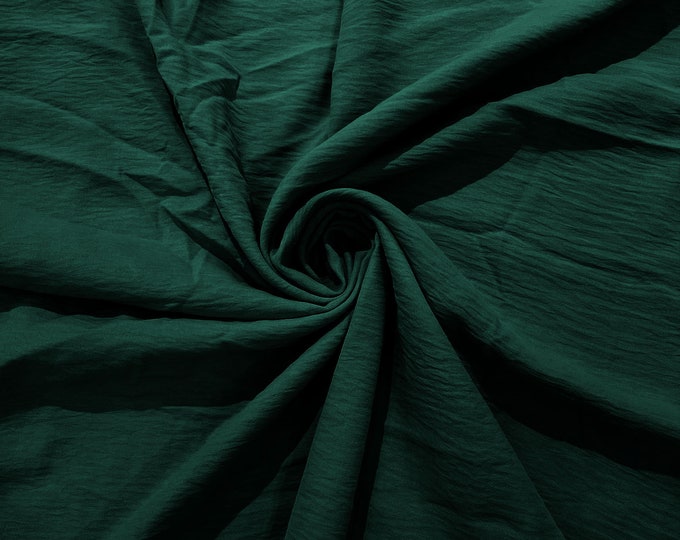Hunter Green Air Flow Polyester Fabric for Dresses, 2 way stretch, Tops, Bottoms, Shawl, Scarf, Costumes, Crafts.