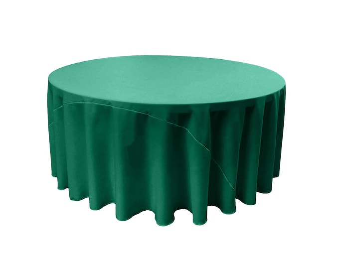 Clover Green - Solid Round Polyester Poplin Tablecloth With Seamless.