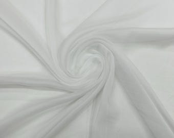 Chiffon Two Tone Sheer Fabric, by The Yard - Off White