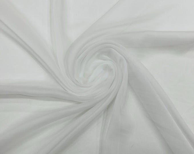 Chiffon Two Tone Sheer Fabric, by The Yard - Off White