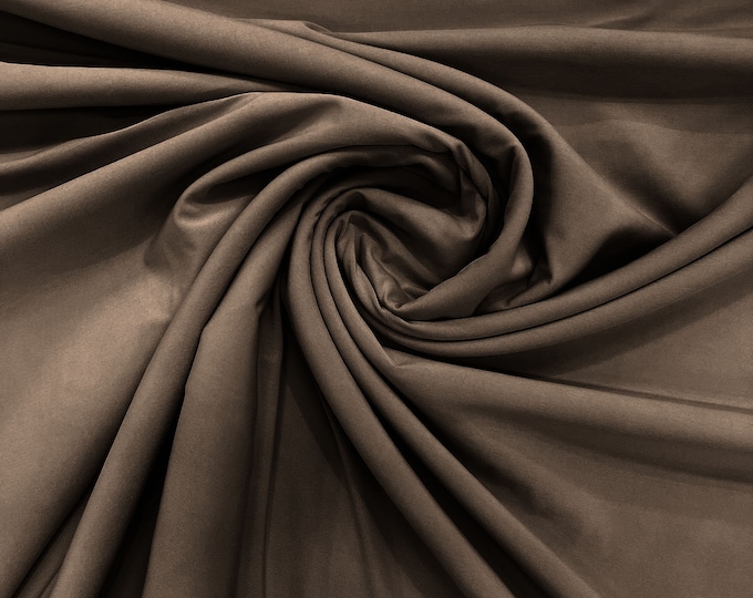 Mocha 58" Wide ITY Fabric Polyester Knit Jersey 2 Way  Stretch Spandex Sold By The Yard.