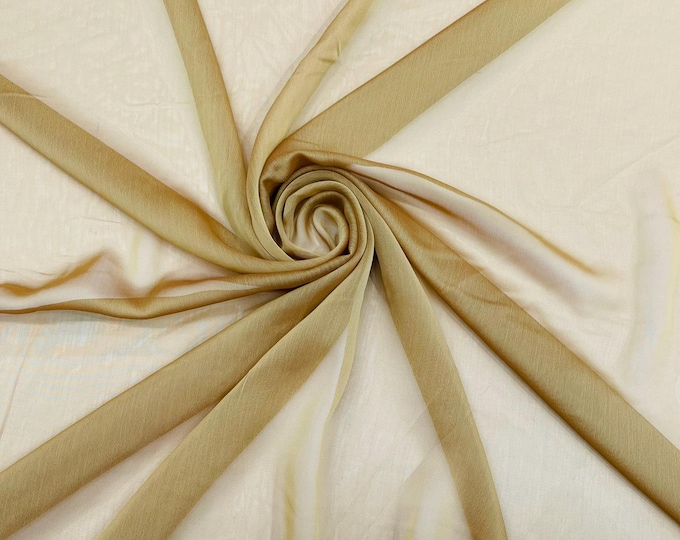 Chiffon Two Tone Sheer Fabric, by The Yard - Gold