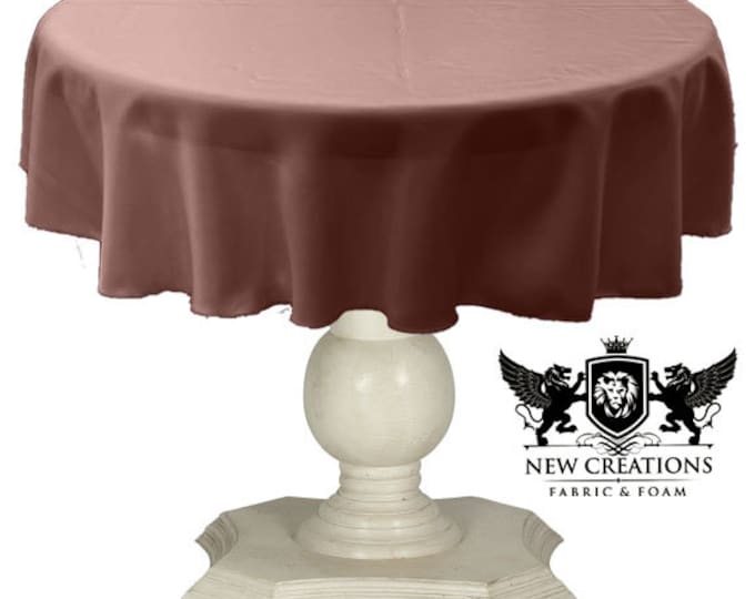 Dark Rose Pink Tablecloth Solid Dull Bridal Satin Overlay for Small Coffee Table Seamless.