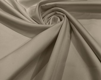 Sand Matte Stretch Lamour Satin Fabric| 58" Wide| Apparel| Bridesmaid Dresses.