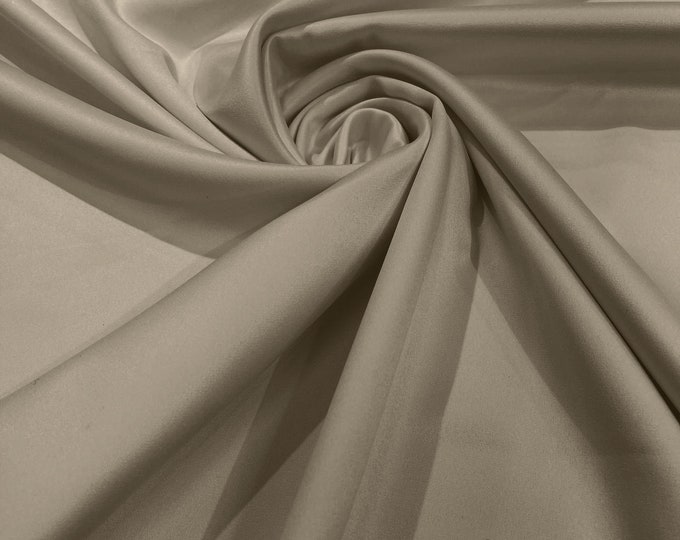 Sand Matte Stretch Lamour Satin Fabric 58" Wide/Sold By The Yard. New Colors