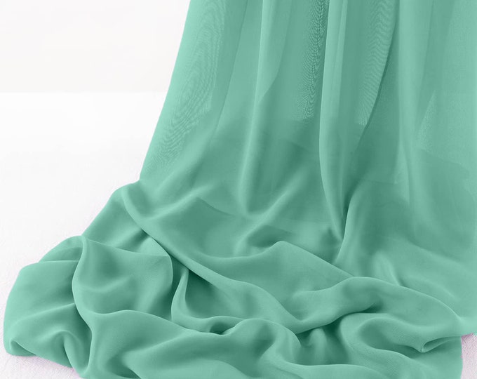 Mint  - Wool Dobby Chiffon Sheer Table Runner for Wedding, Decorations for Birthday Parties, Banquets, Engagements.