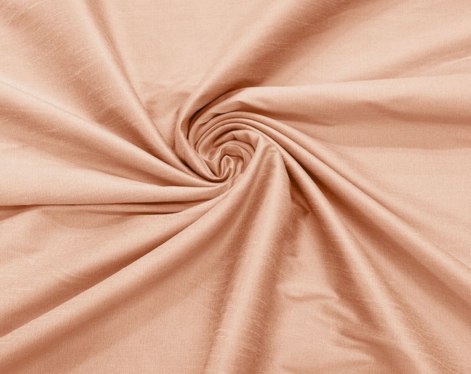 Peach Polyester Dupioni Faux Silk Fabric/ 55” Wide/Wedding Fabric/Home Decor.