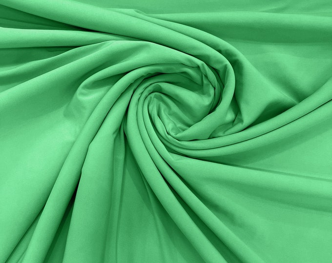 Mint Green 58" Wide ITY Fabric Polyester Knit Jersey 2 Way  Stretch Spandex Sold By The Yard.