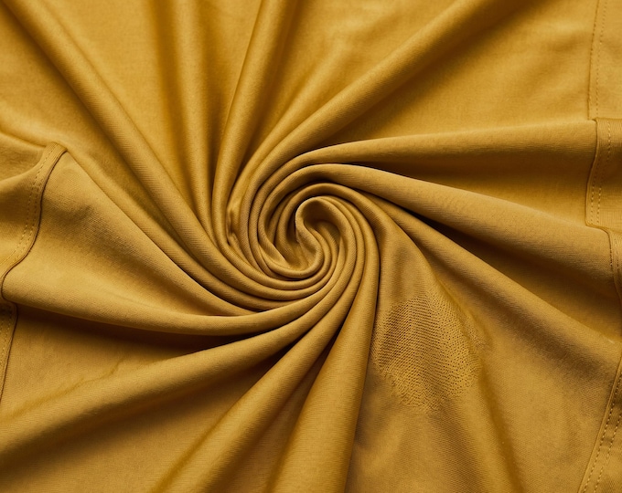 Gold Shiny Milliskin Tricot Spandex Fabric 58" Wide | 4 Way Stretch Nylon Fabric for Swimwear, Costumes & Activewear