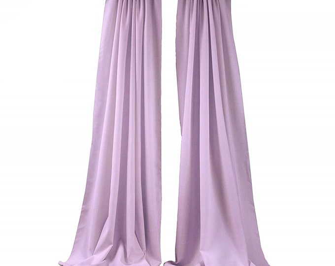 Lavender 2 Panels Backdrop Drape, All Sizes Available in Polyester Poplin, Party Supplies Curtains.