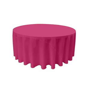 Fuchsia - Solid Round Polyester Poplin Tablecloth With Seamless.