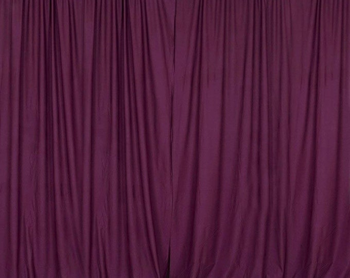 Eggplant SEAMLESS Backdrop Drape Panel, All Sizes Available in Polyester Poplin, Party Supplies Curtains.