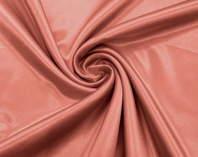 Coral Crepe Back Satin Bridal Fabric Draper/Prom/Wedding/58" Inches Wide Japan Quality.