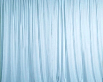 Light Blue SEAMLESS Backdrop Drape Panel, All Sizes Available in Polyester Poplin, Party Supplies Curtains.