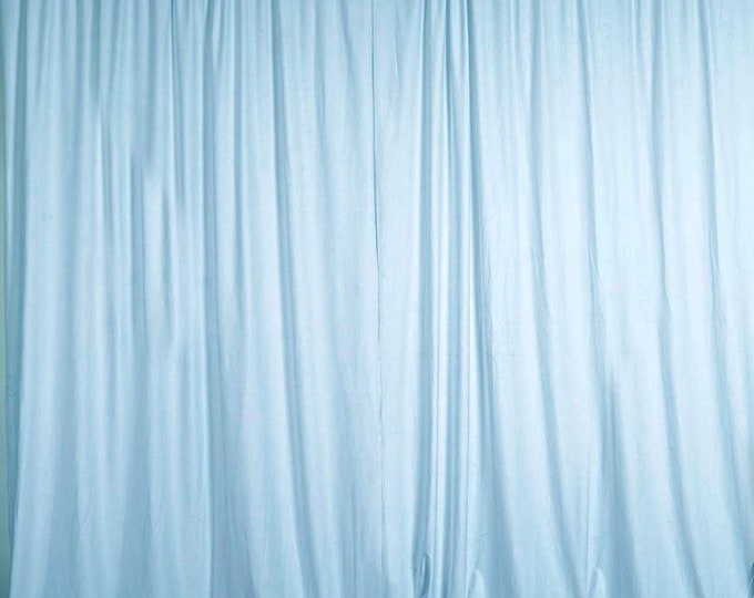 Light Blue SEAMLESS Backdrop Drape Panel, All Sizes Available in Polyester Poplin, Party Supplies Curtains.