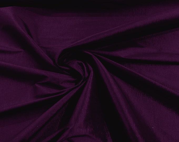 Eggplant 58" Wide Medium Weight Stretch Two Tone Taffeta Fabric, Stretch Fabric For Bridal Dress Clothing Custom Wedding Gown, New Colors