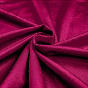 Fuchsia 58"/60Inches Wide Royal Velvet Upholstery Fabric. Sold By The Yard.