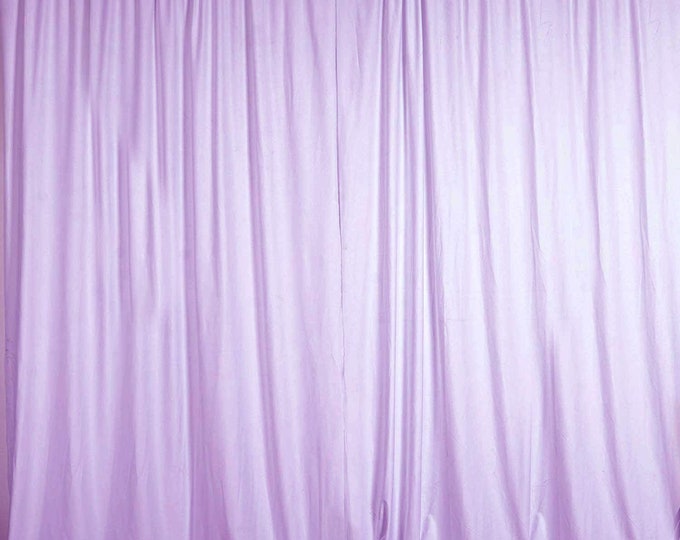 Lilac SEAMLESS Backdrop Drape Panel, All Sizes Available in Polyester Poplin, Party Supplies Curtains.