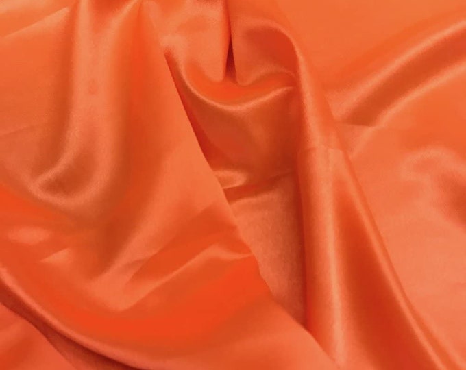 Orange Crepe Back Satin Bridal Fabric Draper-Prom-wedding-nightgown- Soft 58"-60" Inches Sold by The Yard.