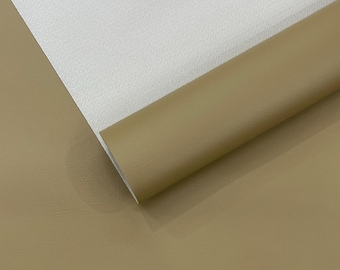 Camel Marine Vinyl Fabric, Waterproof Faux Leather Upholstery 54" Wide