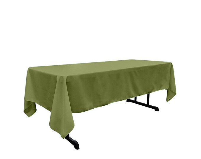 Dark Lime Green - Rectangular Polyester Poplin Tablecloth / Party supply.