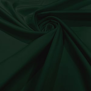 Dark Hunter Green Matte Stretch Lamour Satin Fabric 58&quot; Wide/Sold By The Yard. New Colors
