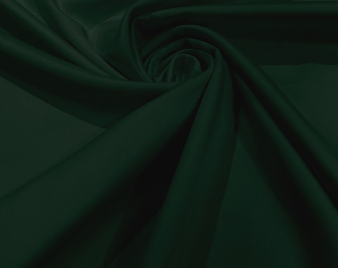 Dark Hunter Green Matte Stretch Lamour Satin Fabric 58" Wide/Sold By The Yard. New Colors