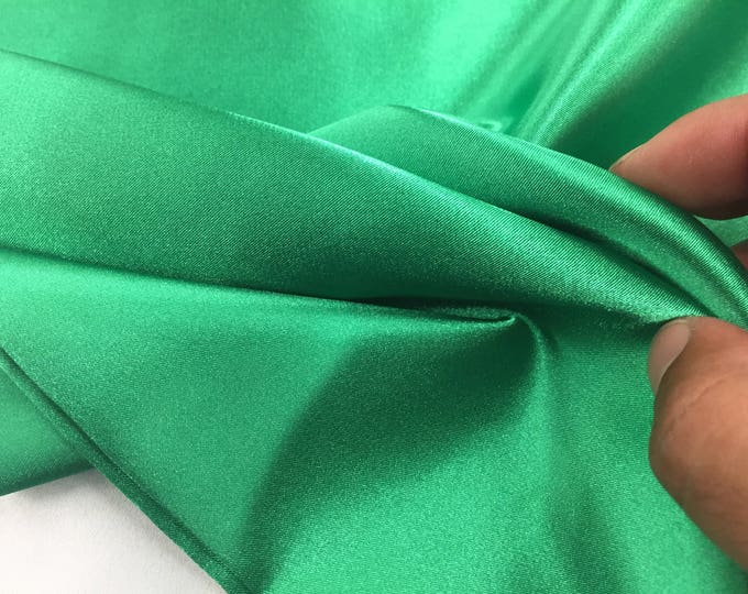 Green 58 inch 2 way stretch charmeuse satin-super soft silky satin-wedding-bridal-prom-nightgown-sold by the yard.