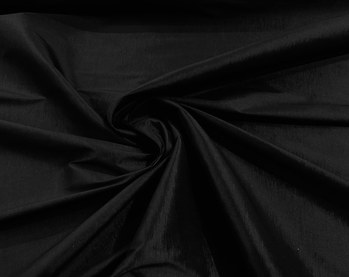 Black 58" Wide Medium Weight Stretch Two Tone Taffeta Fabric, Stretch Fabric For Bridal Dress Clothing Custom Wedding Gown, New Colors