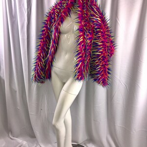 3 Tone Spikes Faux Fur- Shaggy Faux Fur-Fashion-Jackets-Apparel-Decorations-Throw Blankets-Sold By The Yard