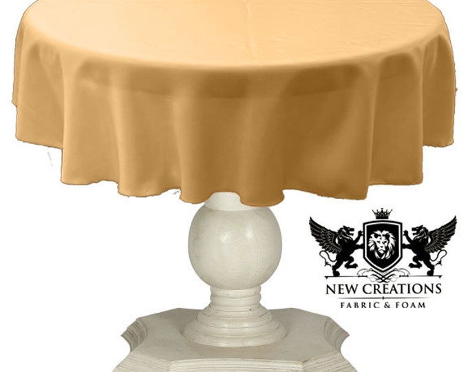 Gold Tablecloth Solid Dull Bridal Satin Overlay for Small Coffee Table Seamless.