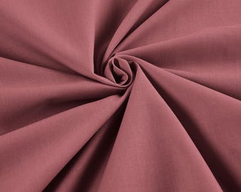 Mauve Lightweight Poly Cotton Broadcloth Fabric| 58" Wide| Bed sheets| Apparel.